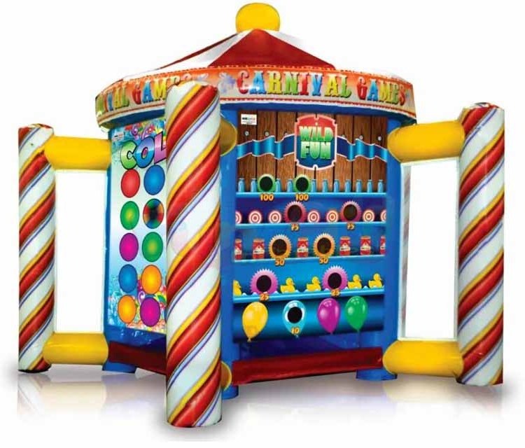 Interactive sport games fun equipment bar enclosure themed party inflatable carnival games booth 5in1 Carnival Games