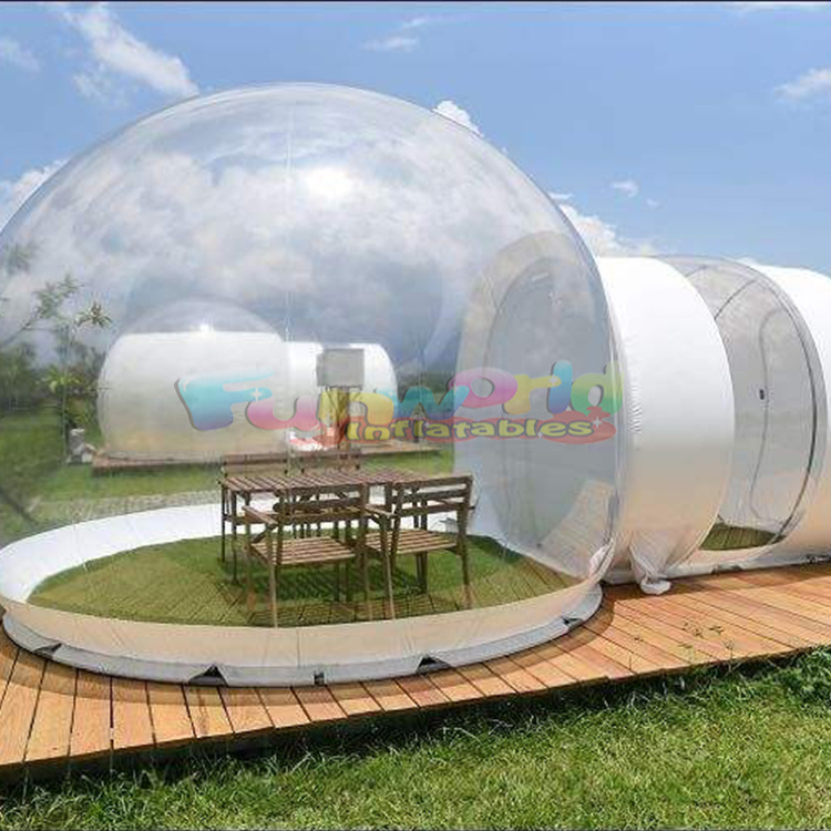 Outdoor fun camping party clear bouncy bubble house pvc transparent inflatable bubble tent house