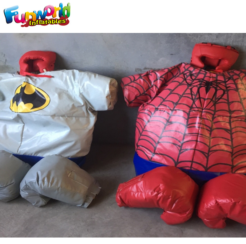 Custom made super hero image sports game pvc wrestling inflatable sumo suit