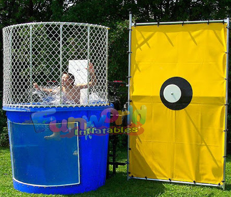 Commercial dunk tank game bounce houses with water slides dunking machine dunk tank