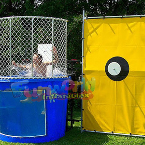 Commercial dunk tank game bounce houses with water slides dunking machine dunk tank