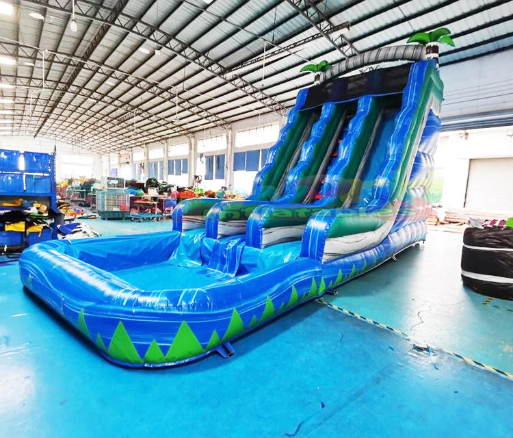 Commercial outdoor kids adults party jumping bouncy castle waterslide  toboggan gonflable  inflatable tropical water slide