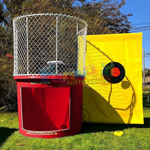 Cheap portable water games inflatable bouncer house with pool inflatable dunk tank machine