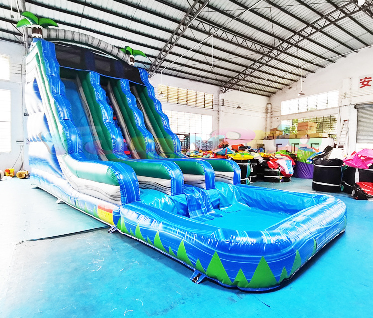 Commercial outdoor kids adults party jumping bouncy castle waterslide  toboggan gonflable  inflatable tropical water slide