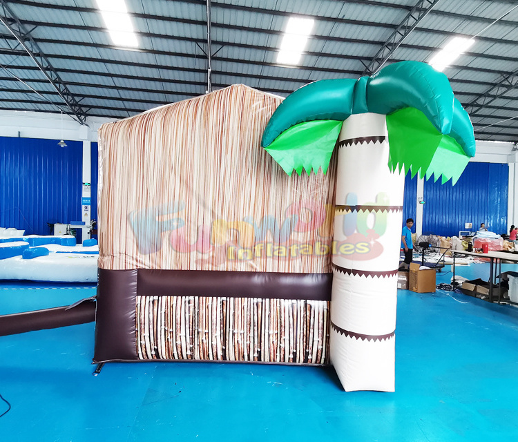 Commercial playground barra inflable palm tree pub tent carnival booth inflatable tiki bar