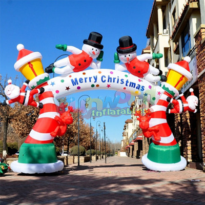 Outdoor large xmas tree decorations inflables de navidad christmas balloon arch santa claus inflatable archway