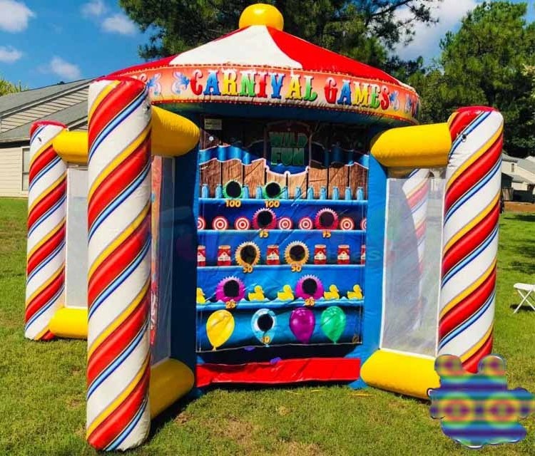 Interactive sport games fun equipment bar enclosure themed party inflatable carnival games booth 5in1 Carnival Games