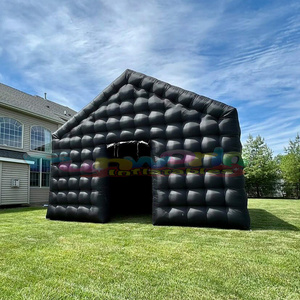 Backyard black marquee boite de nuit gonflable blow up birthday party tent inflatable nightclub