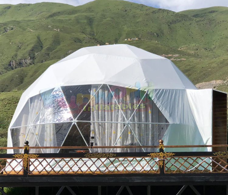 Outdoor giant party resort transparent garden camping structure bubble igloo geodesic dome tents