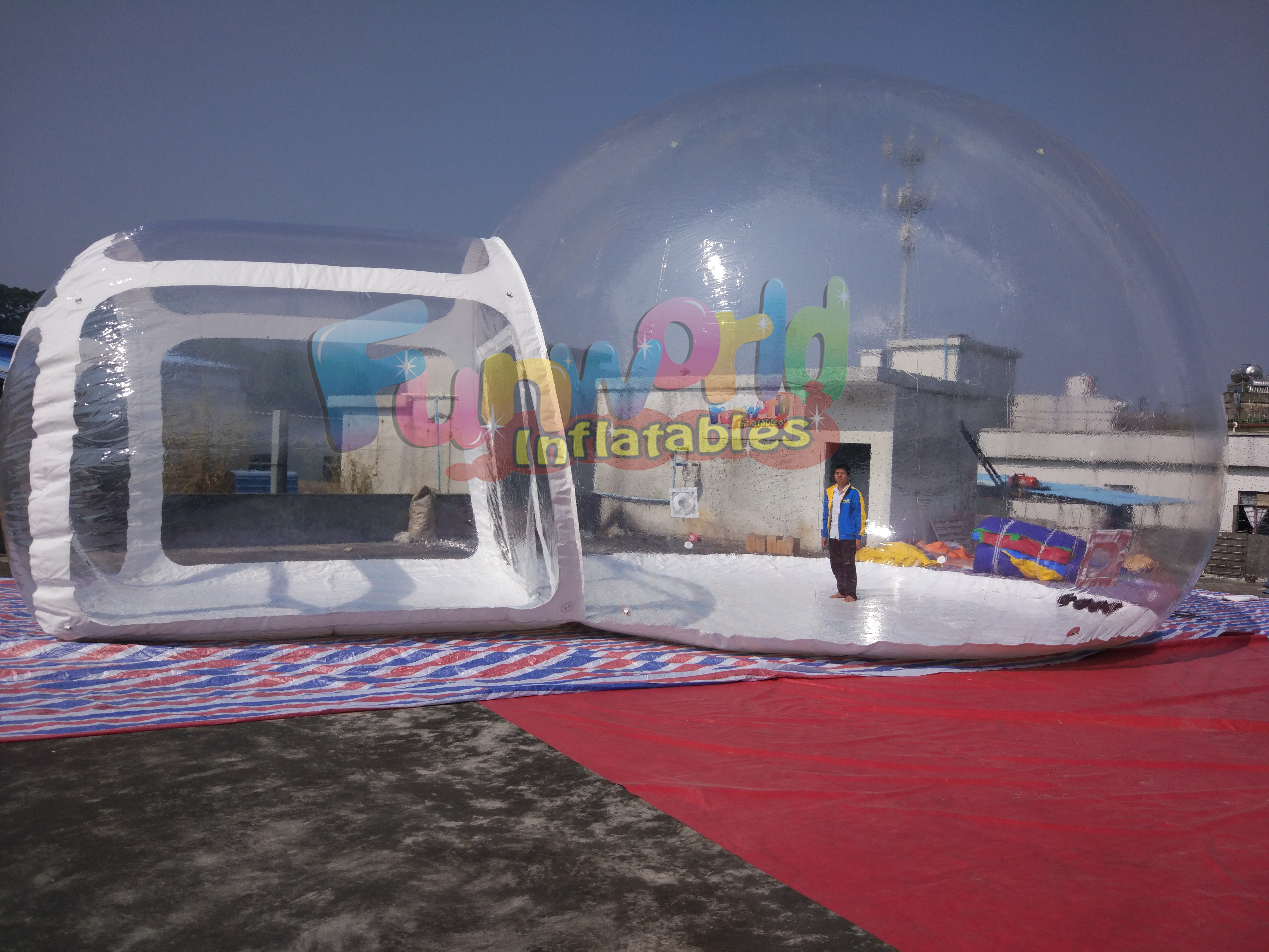 Transparente tienda de campana burbuja impermeable carpas de camping inflable