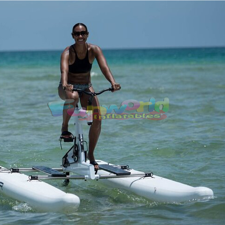 Water sport equipment sea inflatable water bicycle pedal drive inflatable float boats foldable water bikes for sale