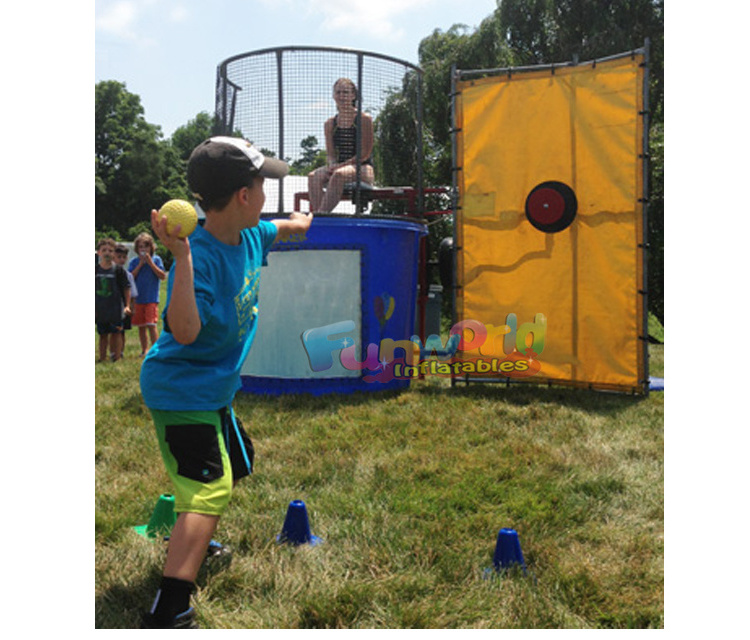 Commercial dunk tank game bounce houses with water slides dunking machine dunk tank