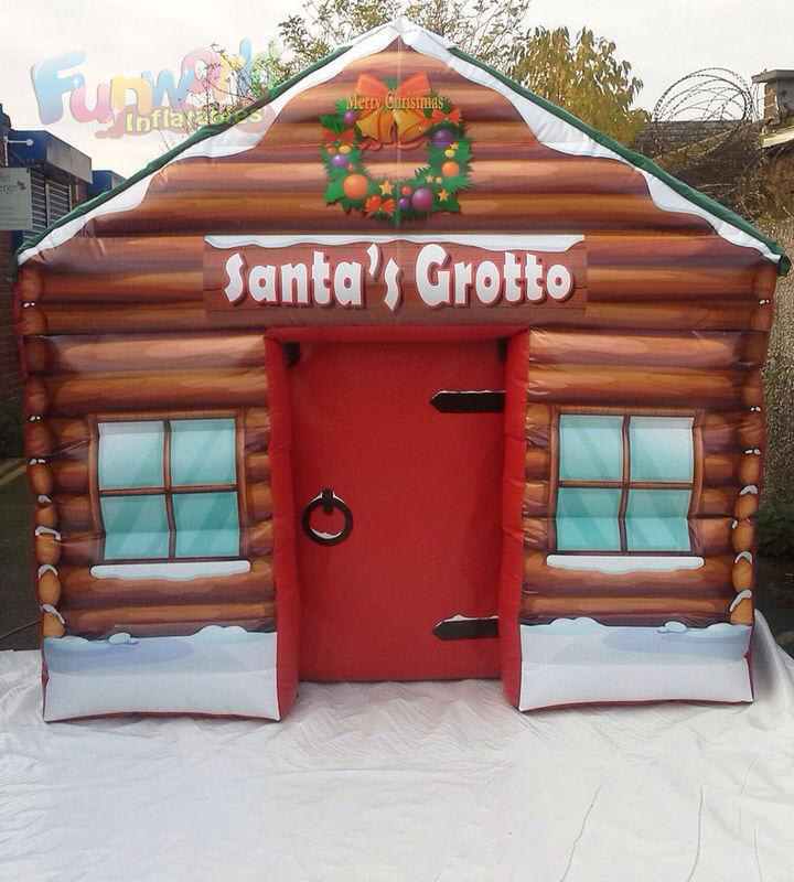 Outdoor lighted festival items christmas bounce house xmas decoration themes inflatable santa grotto