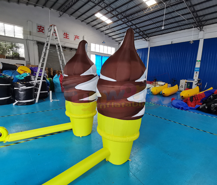 Commercial attractive promotional giant ice cream air characters man inflatable model advertising inflatables