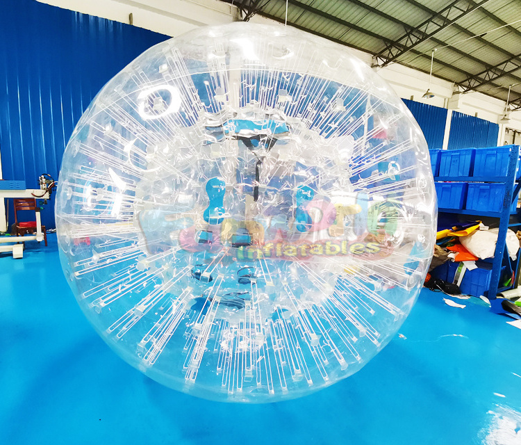 Outdoor giant transparent balls adult interactive bubble games zorbing ramp inflatable zorb ball