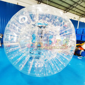 Outdoor giant transparent balls adult interactive bubble games zorbing ramp inflatable zorb ball