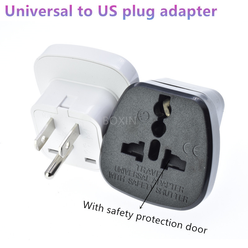 Taiwan power plug travel Universal to US plug adapter American standard 3-pin safety door CE 250V 10A  SS-5