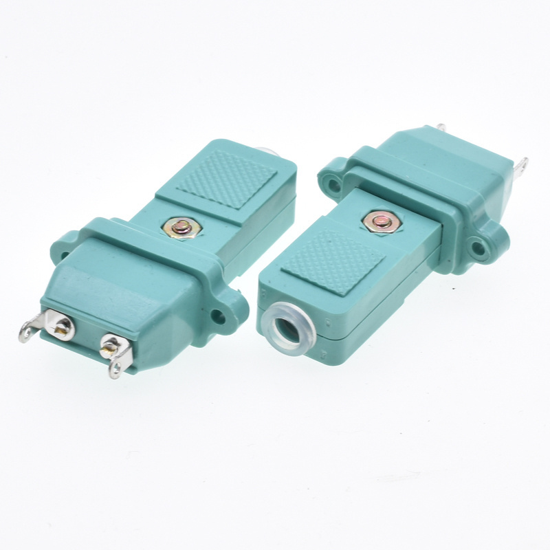 2-core power socket DC power plug connector 2 pins green small two-wire electric screwdriver plug CZ-200