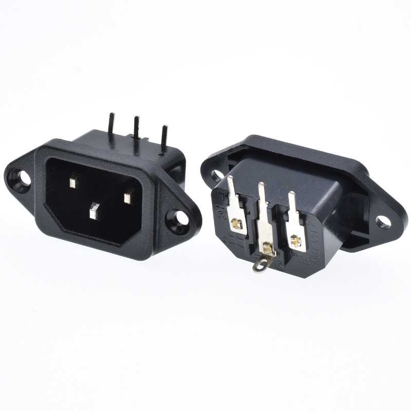 Manufacturer IEC320-C13 female industrial plug and socket electrical snap connector power cabinet wall socket 10A 250V