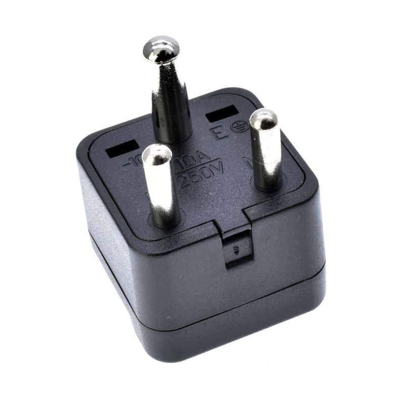 US to South Afirca Plug Adapter Type-B 3 prongs For Travel Sri Lanka India Nepal Bangladesh Dubai 10A Type-D Conversion Adapter