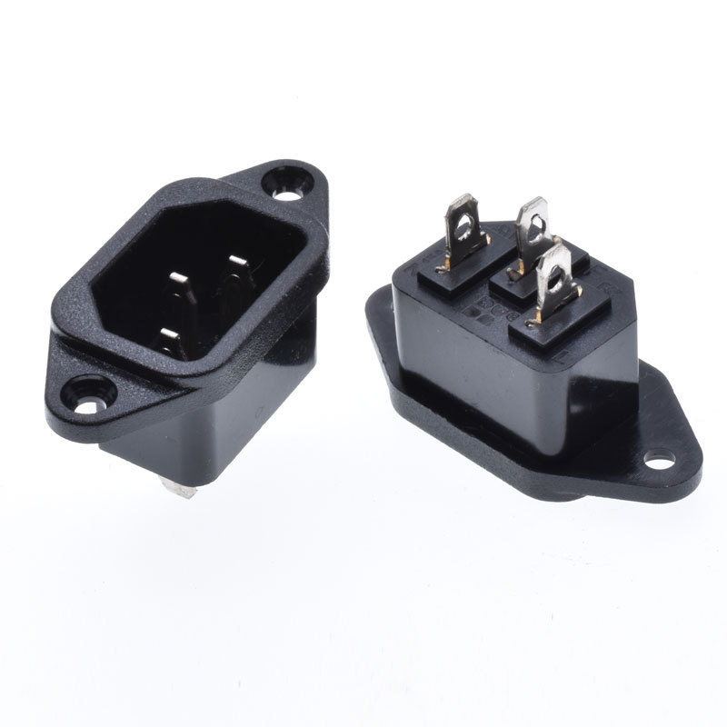 Manufacturer IEC320-C13 female industrial plug and socket electrical snap connector power cabinet wall socket 10A 250V