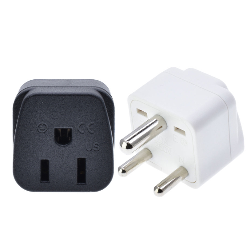 US to South Afirca Plug Adapter Type-B 3 prongs For Travel Sri Lanka India Nepal Bangladesh Dubai 10A Type-D Conversion Adapter