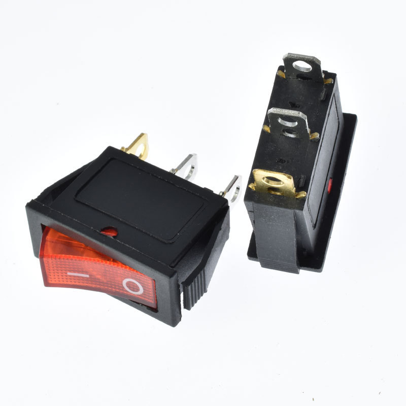 Power Switch 3pins/2 quosition with red LED Indicator light 32*14mm 6A/10A 250VAC on/off  Rocker switch KCD3