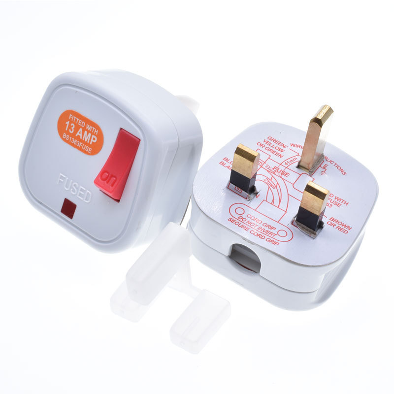 13A Plug Top BS 3 PIN Type G England Saudi Arabia Dubai Singapore Qatar UK switching adapter plug UK Detachable Wireable Plug