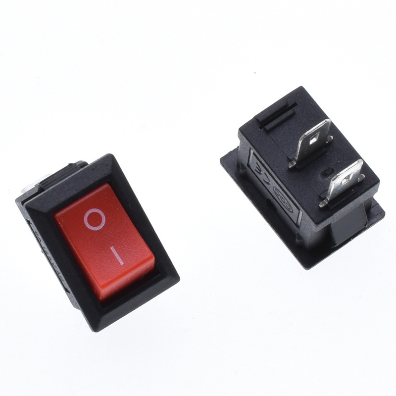 Mini Switch 2 PIN 10x15mm Black ON-OFF 3A 250V 6A 125VAC KCD1-11 Rocker Switch 10*15mm 2 Positions SPST Switch Snap