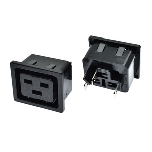 PDU power socket 16amp black embedded inlet 3 jacks AC power outlet IEC320 C19 female connector Industrial tabletop Socket