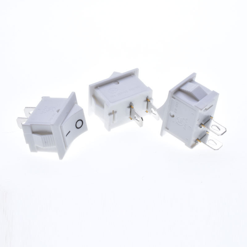 KCD1-101 ON/OFF Snap in Mini Boat Rocker Switch,White 10A250V 2 pins 2 button