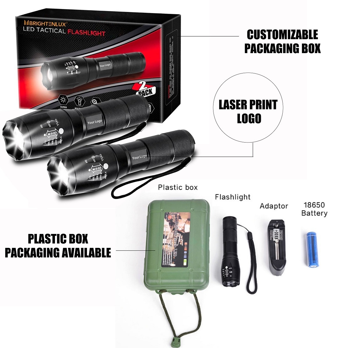 Long Range Magnetic super bright Tactical Flashlight Torch Light Powerful Zoomable Rechargeable LED Flashlight waterproof