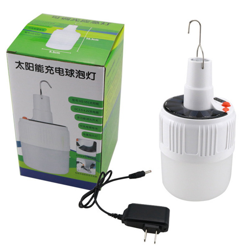 Portable Ip65 Waterproof Emergency Led Lights Bulb Light Solar Rechargeable Led Bulb Emergency Light For Home