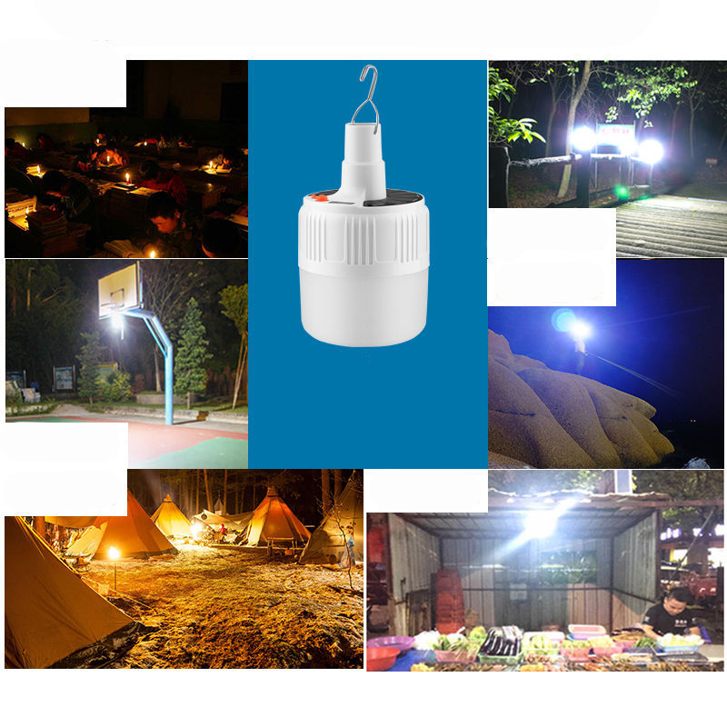 Portable Ip65 Waterproof Emergency Led Lights Bulb Light Solar Rechargeable Led Bulb Emergency Light For Home