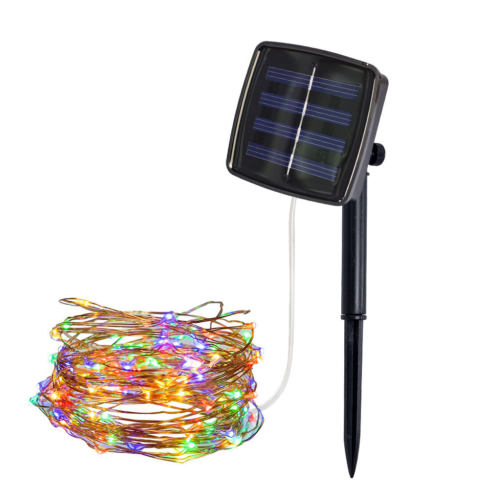 Outdoor Waterproof 10M String 100 Led Double Modes Christmas Halloween Solar garden Led String Lights For Holiday Decoration