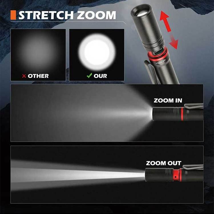 super bright high power zoom custom led mini flashlight penlight medical rechargeable pen torch light