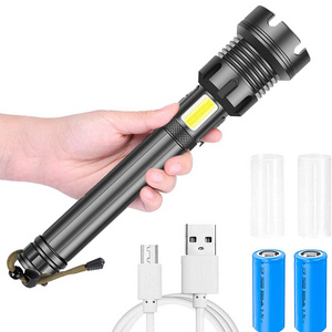 P90 LED flaShlight Aluminum Alloy Waterproof  Led Torch Use 18650 26650 For Outdoor XHP90 COB 7 Modes Powerful Flashlight