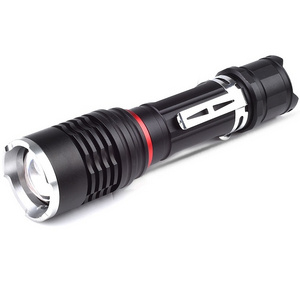 custom usb emergency zoom 18650 super bright flashlight torch strong light powerful tactical led rechargeable edc flashlight