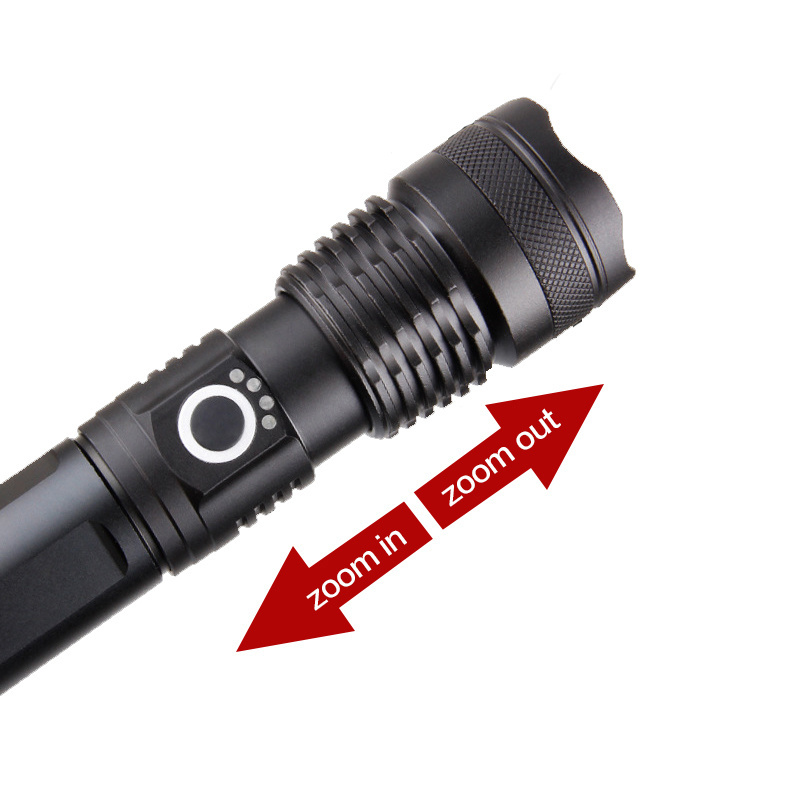 Zoom Aluminum 10000 Lumens 5Modes Waterproof Outdoor Camping Torch LED Flashlight USB Rechargeable Mini Tactical Flashlights