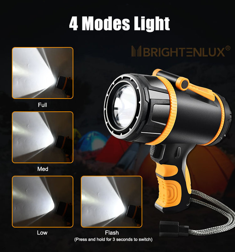 Powerful Super Bright Waterproof Torch Handle Light Flashlight LED Multifunction Flashlight Rechargeable For Hunting