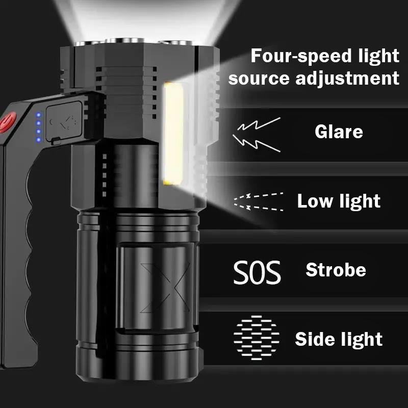 Super Bright COB LED powerful mini searchlight Flashlight Torch Light Emergency Rechargeable Led handheld searchlight