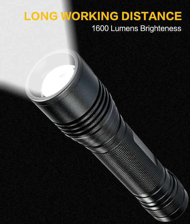 Zoomable 2000 lumen 20W XHP50 9*AA batttey Brightness multifunctional led flashlight