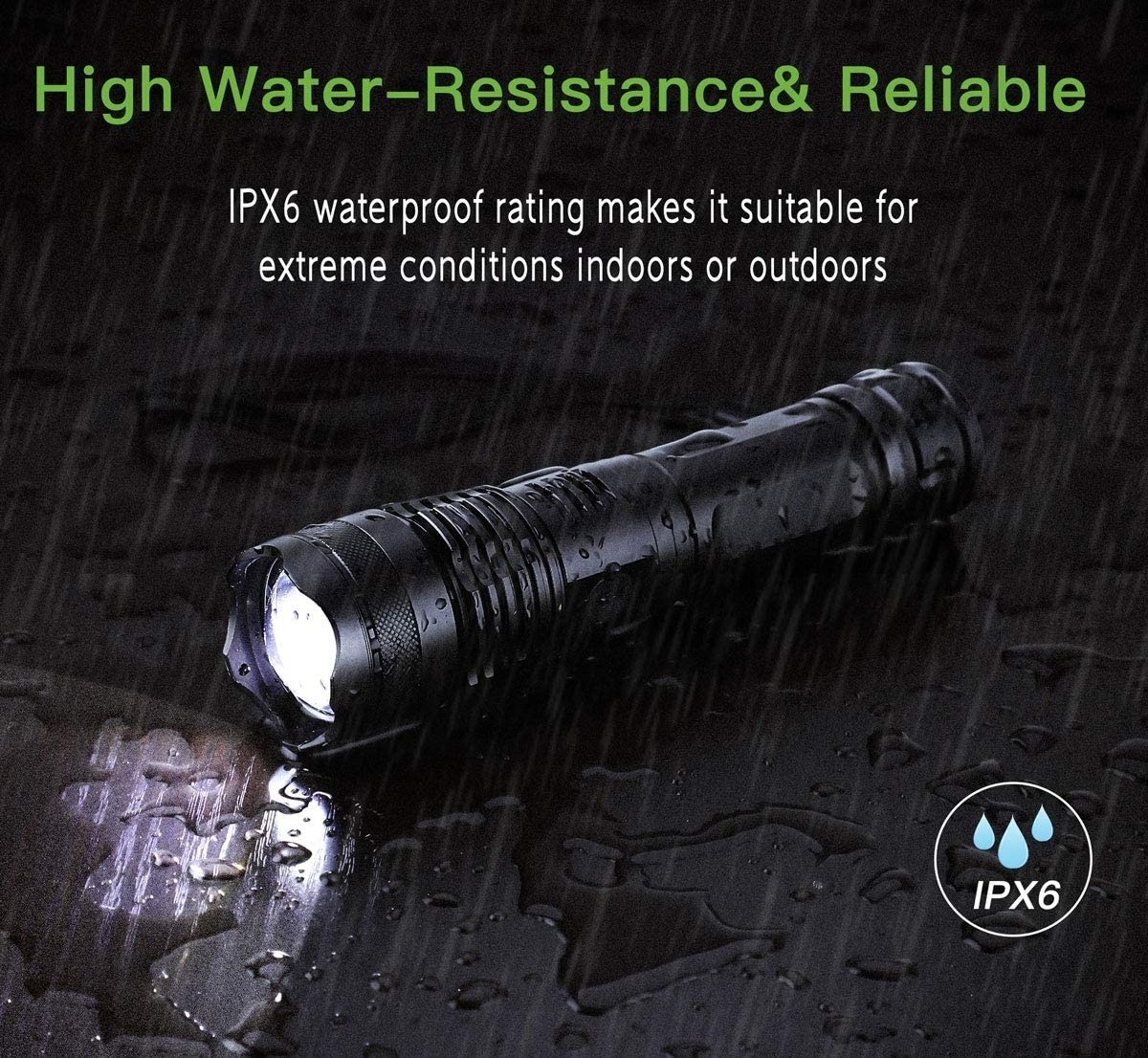 Zoom Aluminum 10000 Lumens 5Modes Waterproof Outdoor Camping Torch LED Flashlight USB Rechargeable Mini Tactical Flashlights