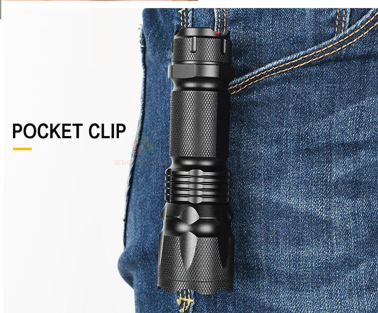 Zoomable Pocket Small Strong Torch Light Taschenlamp Super Bright Flashlight Metal Tactical LED Mini EDC Rechargeable Flashlight