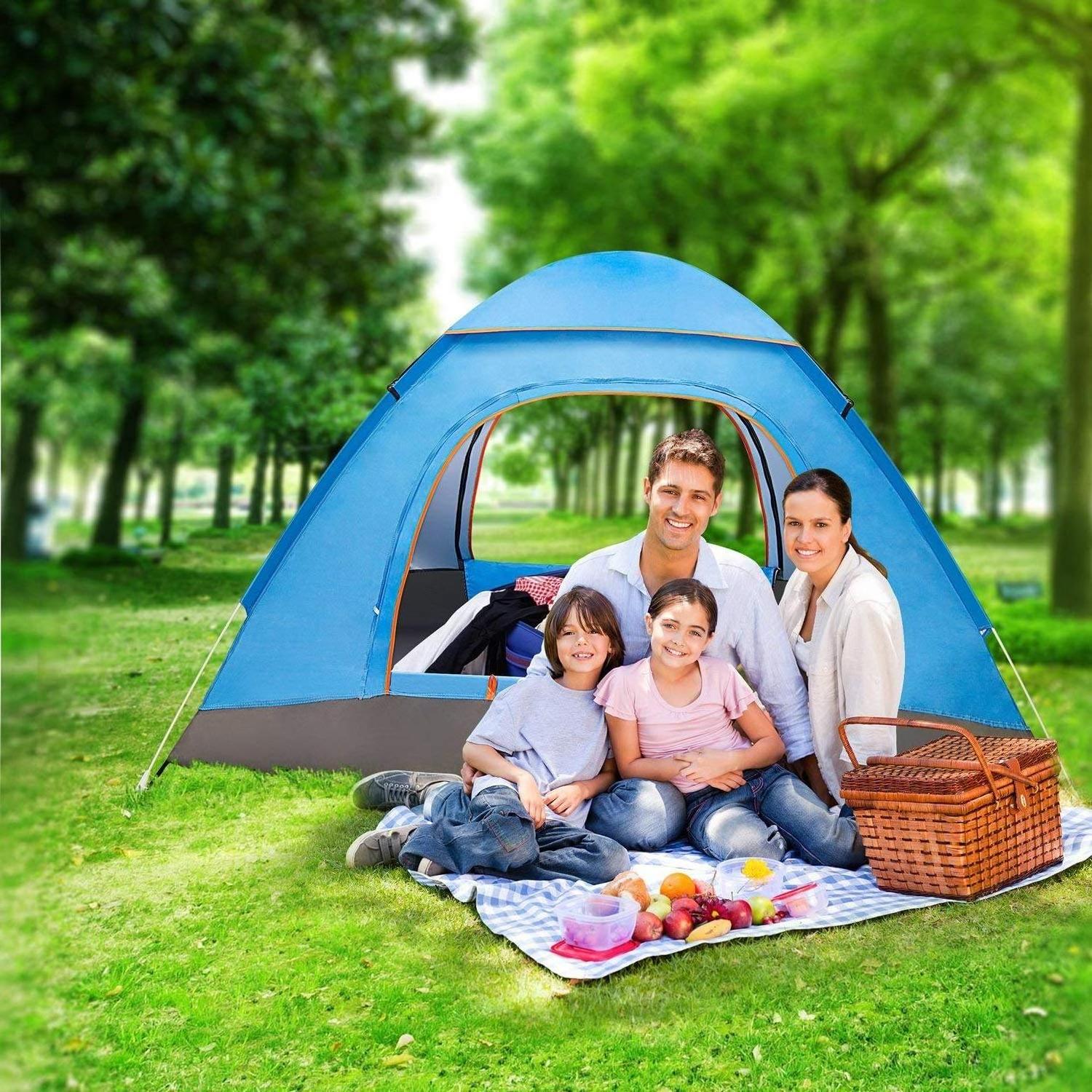 manufacturer custom printed automatic ez easy instant tent waterproof oxford fabric outdoor pop up camping tent