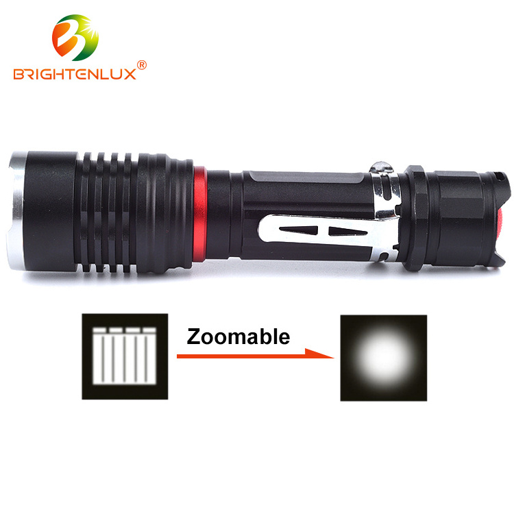 custom usb emergency zoom 18650 super bright flashlight torch strong light powerful tactical led rechargeable edc flashlight