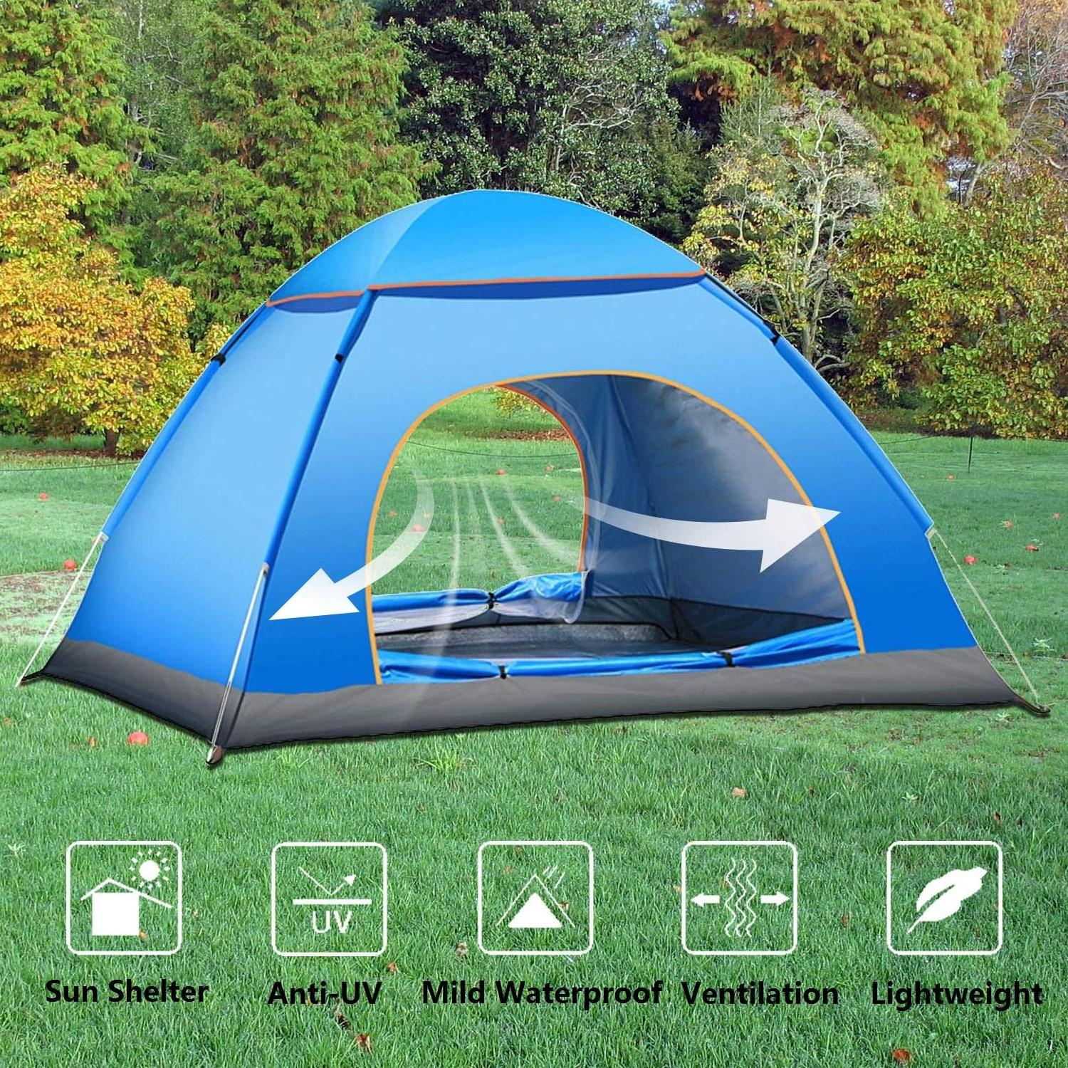 manufacturer custom printed automatic ez easy instant tent waterproof oxford fabric outdoor pop up camping tent