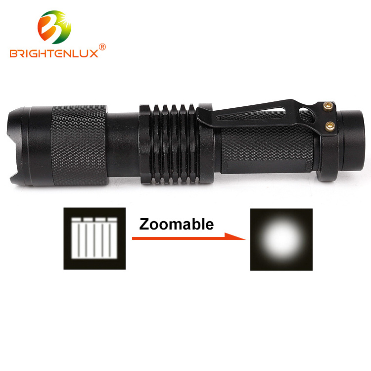 New Design Aluminum Pocket Bright Zoom Flashlight Rechargeable With Clip Mini Led flashlight