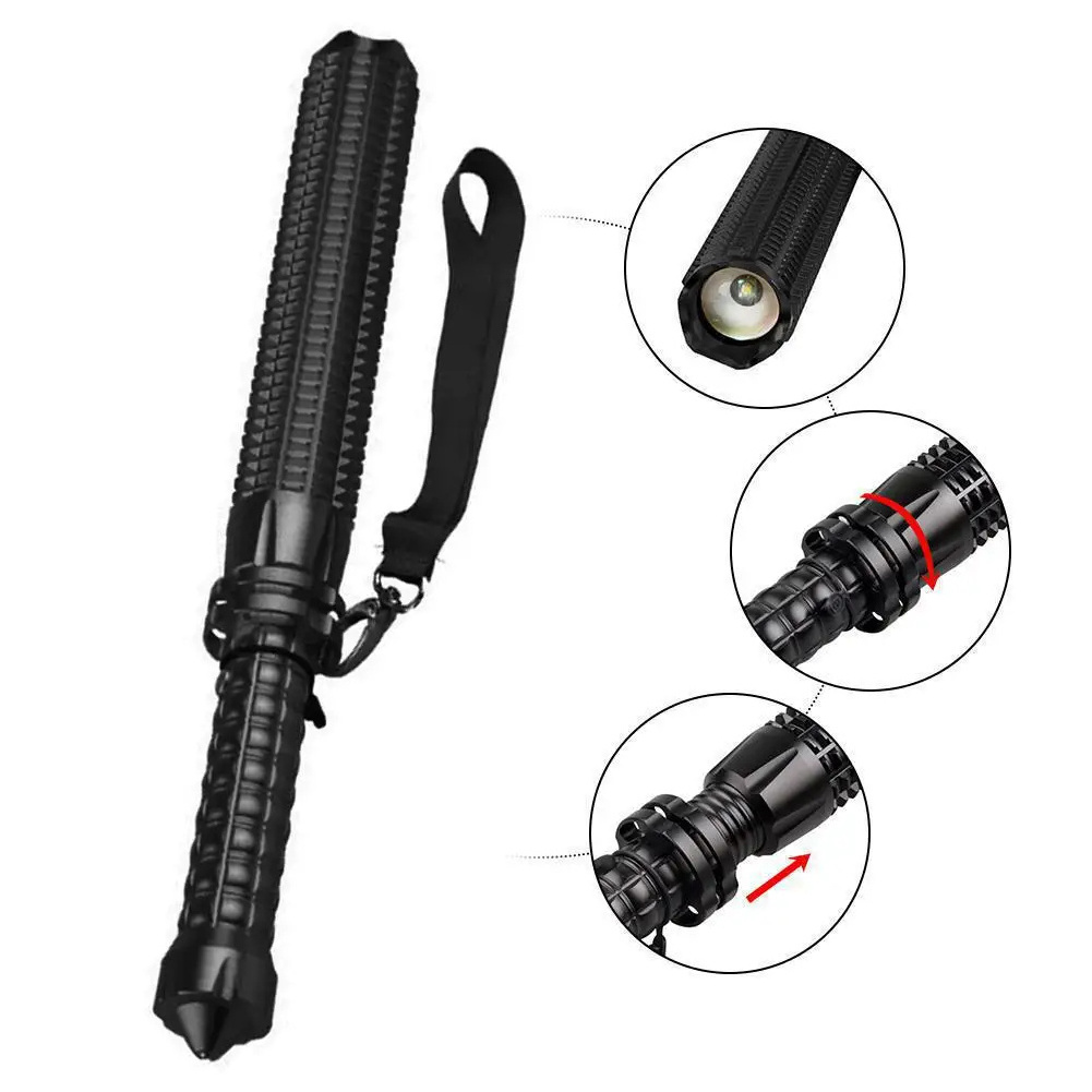 Super Bright New Security Patrol Self Defense Telescopic Japan Torch DC rechargeable Tactical Self Defense LED Flashlight