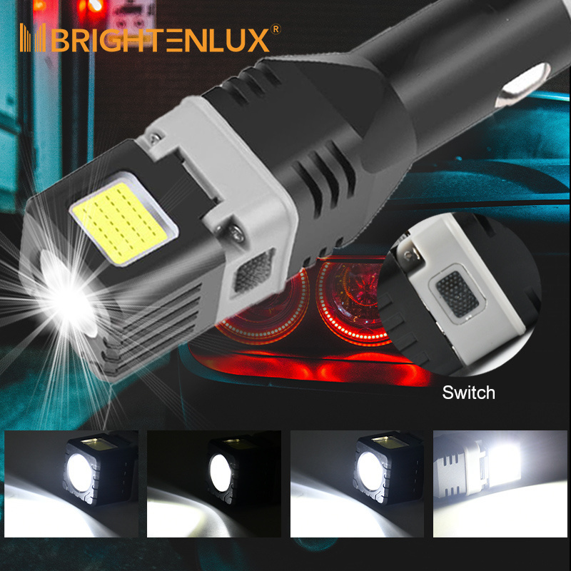 High Quality Magnetic Emergency Car Charging Magnetic Emergency Flashlight Safety Hammer 0 Rotation Rechargeable Flashlight